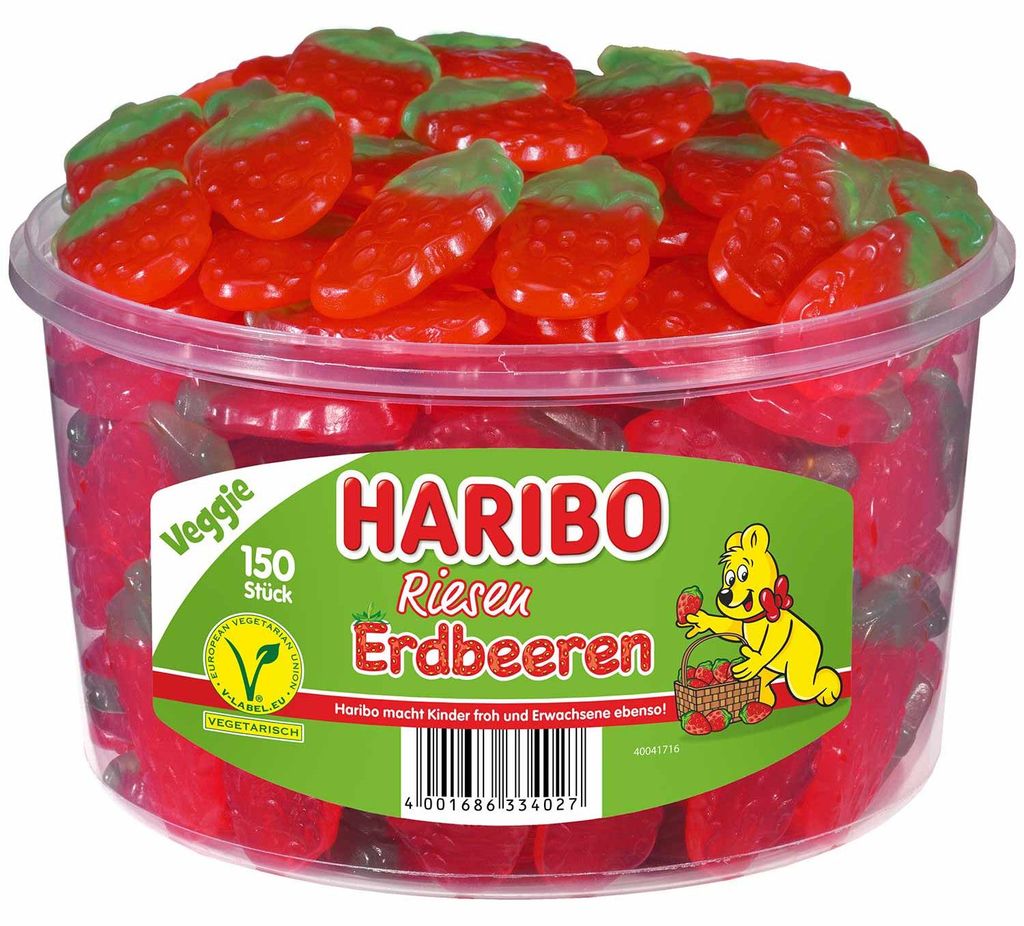 HARIBO Riesen Erdberen Dose mit 150 Stück Produktbild 