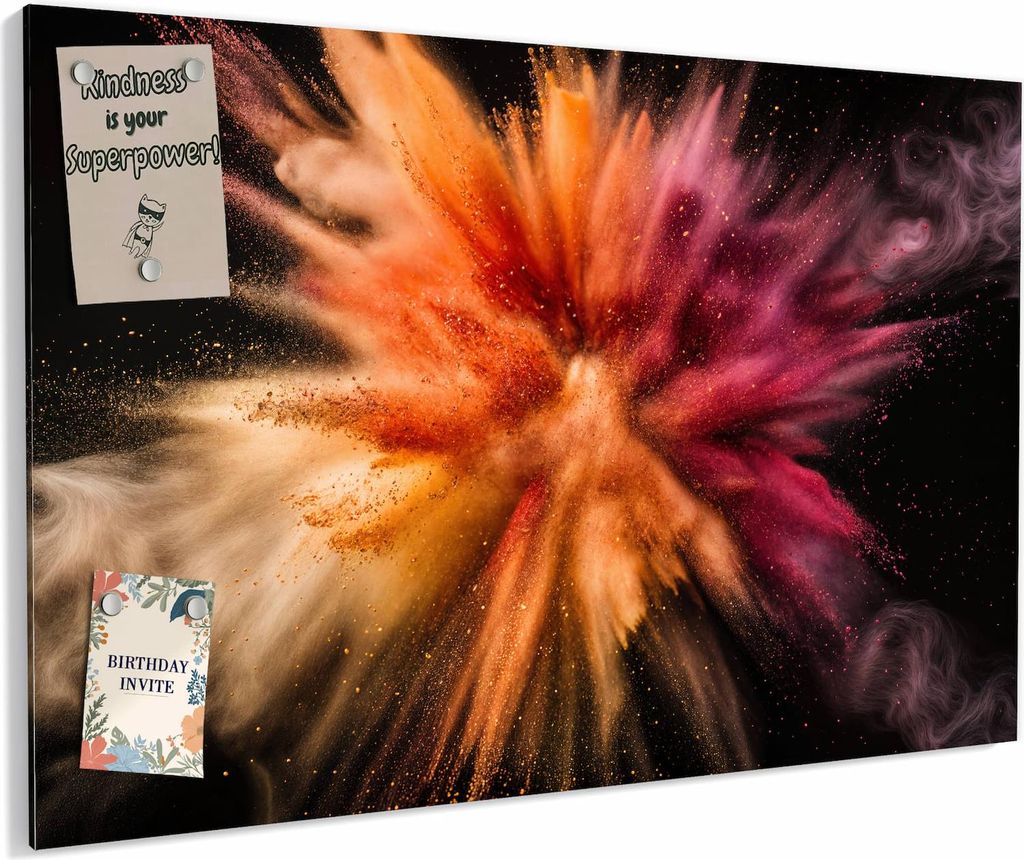 Magnettafel 60x40cm magnetisch & beschreibbar Metall-Board - Sanfte Farbenexplosion