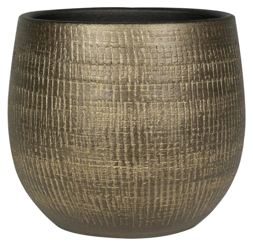 Ter Steege Pflanzentopf - Metalloptik - gold - 26 x 25 cm Produktbild 