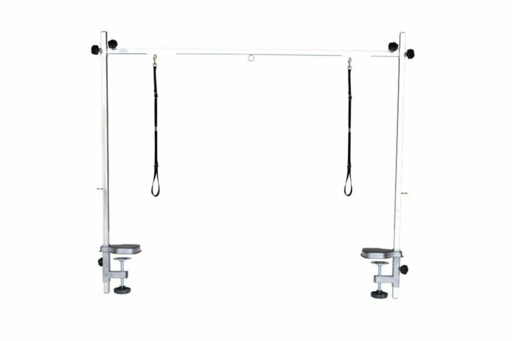 Doppelter Trimmtisch Halterung für Trimmtisch - Edelstahl - Passend für Tischplatten von 110-120 cm und 6,5 cm Dicke