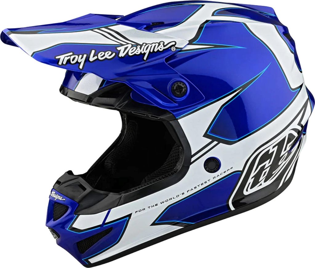 Troy Lee Designs Motocross Helm SE4 MIPS Polyacrylite Mono, Matrix Blue - Blau, XL