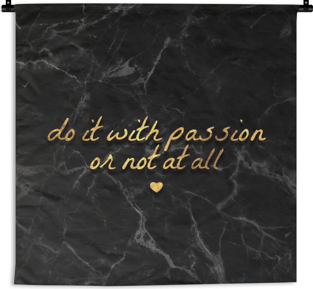 MuchoWow Wandteppich Wandbehang Zitate - Sprichwörter - Gold - Marmor 150x150 cm Tapisserie Dekoration Wandtuch - Wohnaccessoires - Modernes