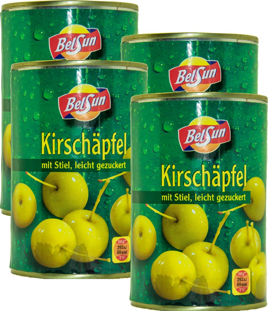 Food-United KIRSCH-APFEL-ÄPFEL mit Stiel 4 Dosen Füllm 425g Produktbild 