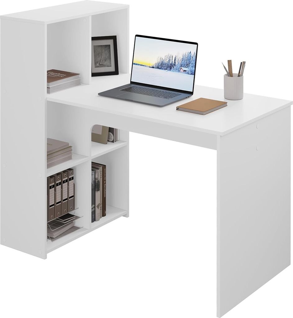 EUGAD Schreibtisch mit Regal links/rechts montierbar, PC Produktbild 2
