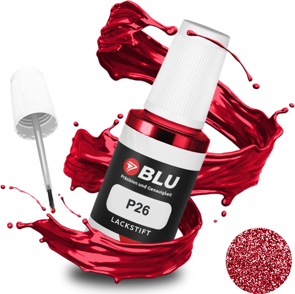 BLU Auto Lackstift Rot kompatibel für Mitsubishi P26 Orient Red | Auto Lack Reparatur Ausbesserungslack