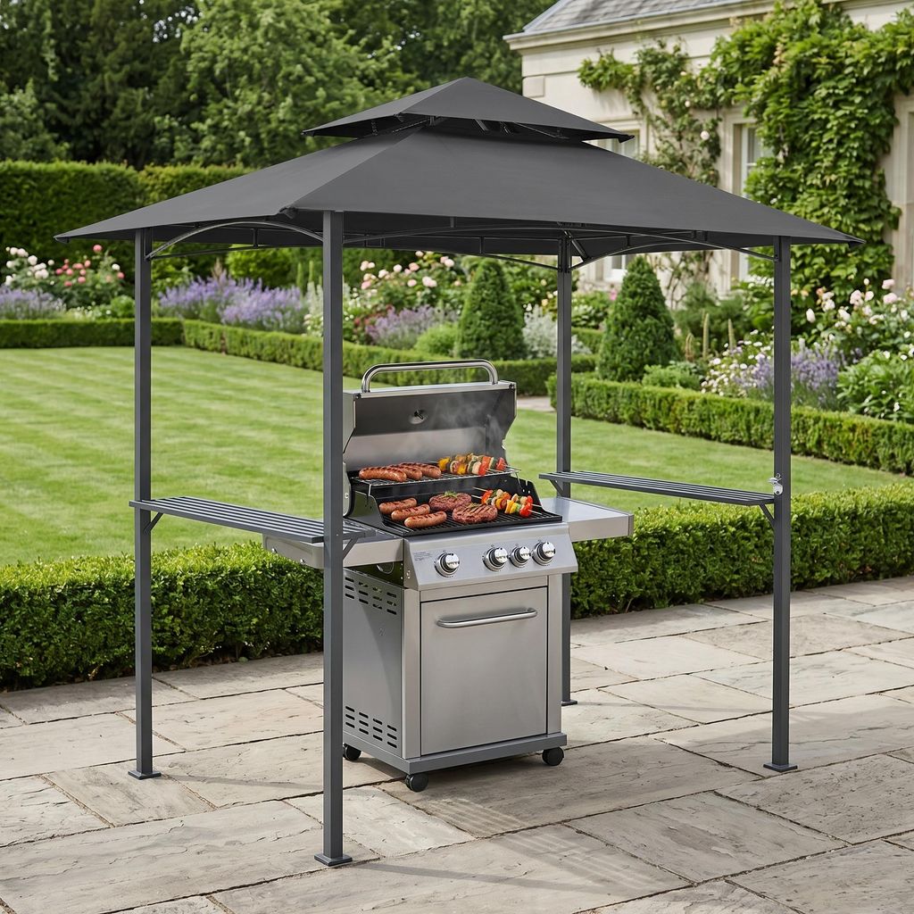 Grillpavillon 'Parga' 250 x 241 x 151 cm mit Doppeldach 2 Produktbild 