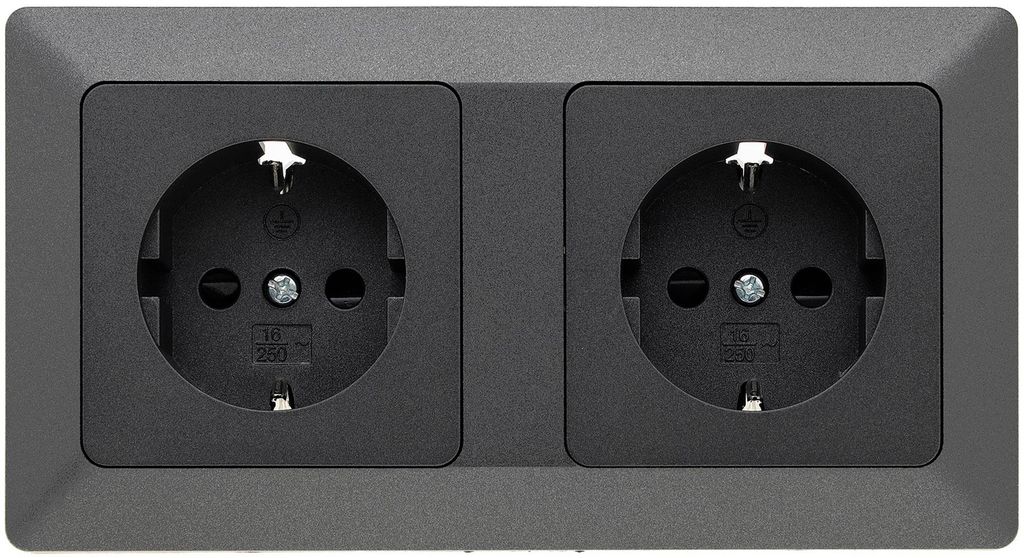 MILOS Set 2 Steckdosen, 250V, 16A, Anthrazite Image du produit 