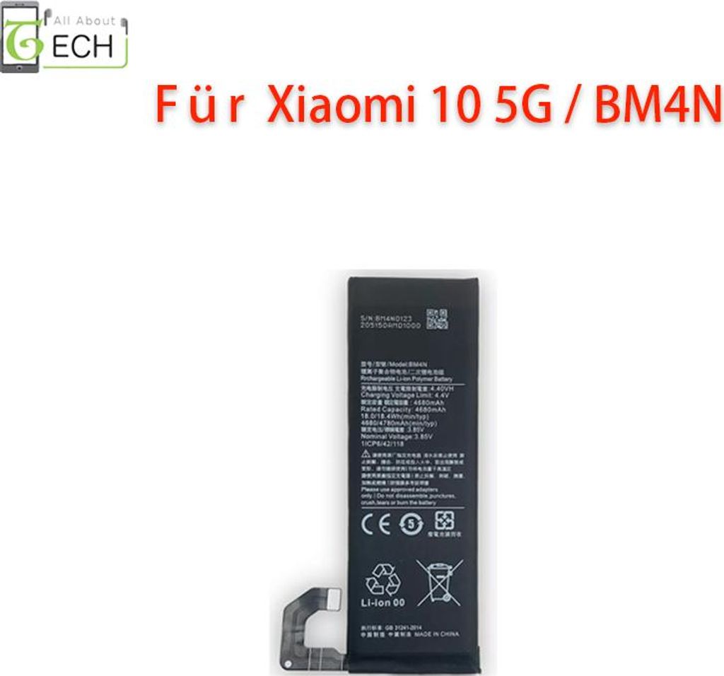 Für Xiaomi MI 10 MI 10 PRO 5G BM4N Akku Accu Batterie 4680 Produktbild 