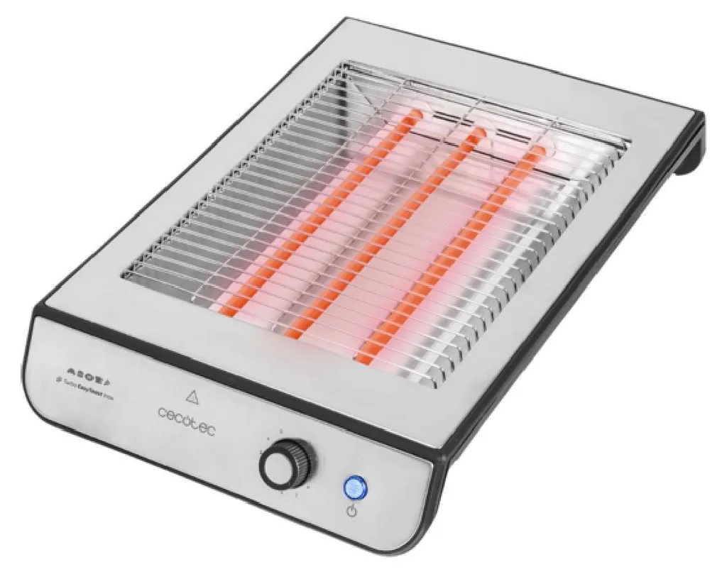 Grille-Pain Horizontal Easytoast 900W en Acier Inoxydable Argenté 08004