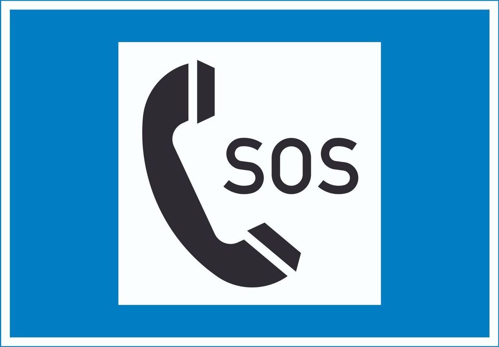 Notrufsäule Symbol Schild A1 Rückseite selbstklebend