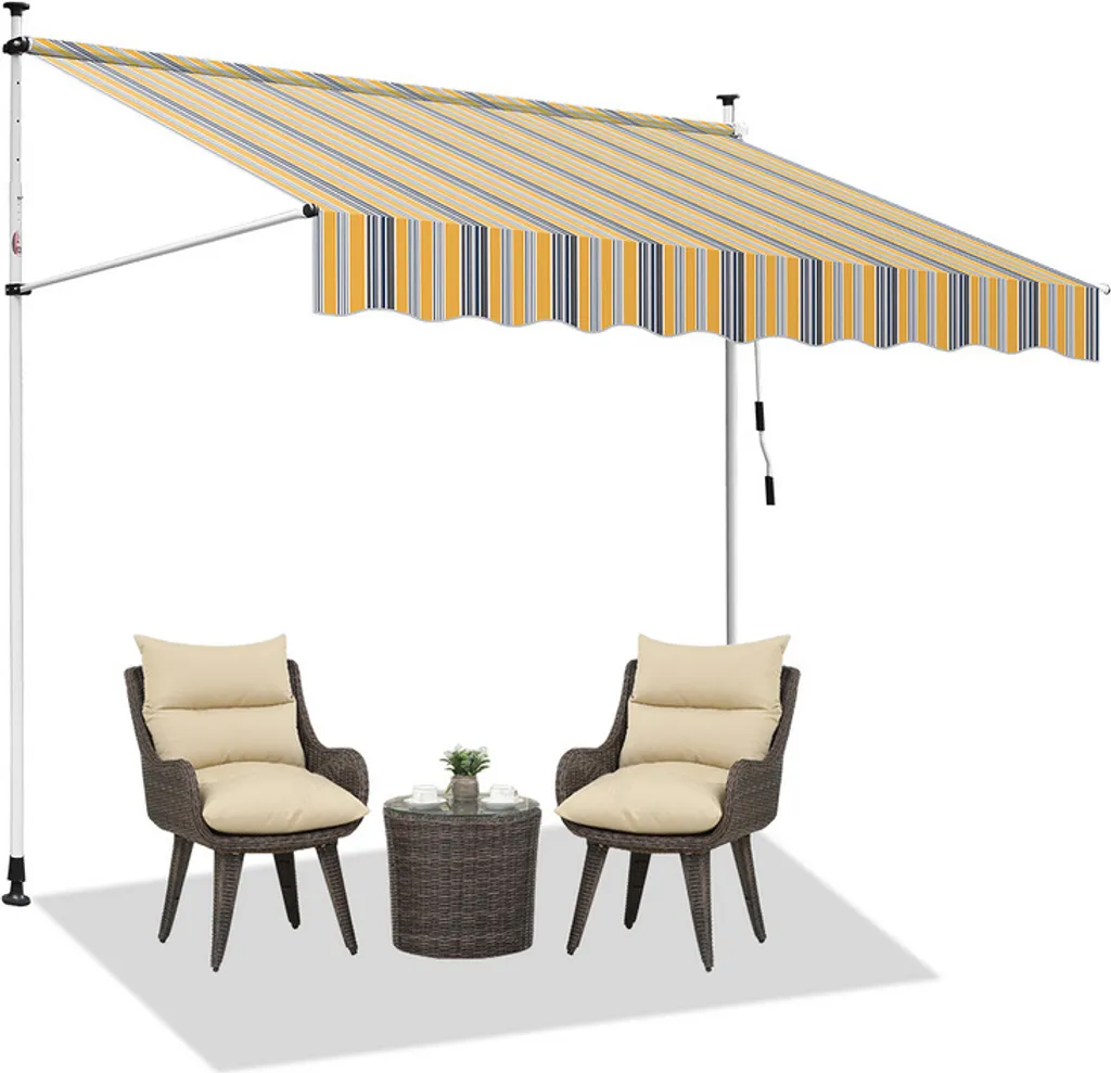 Tenda da Sole Clanmacy 350cm Giallo Blu | Tenda a Morsetti senza Fori