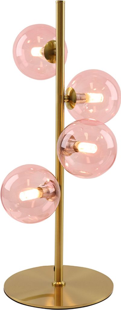 Olucia - REMO – Tischlampe – Rosa / Messing – 4L Produktbild 