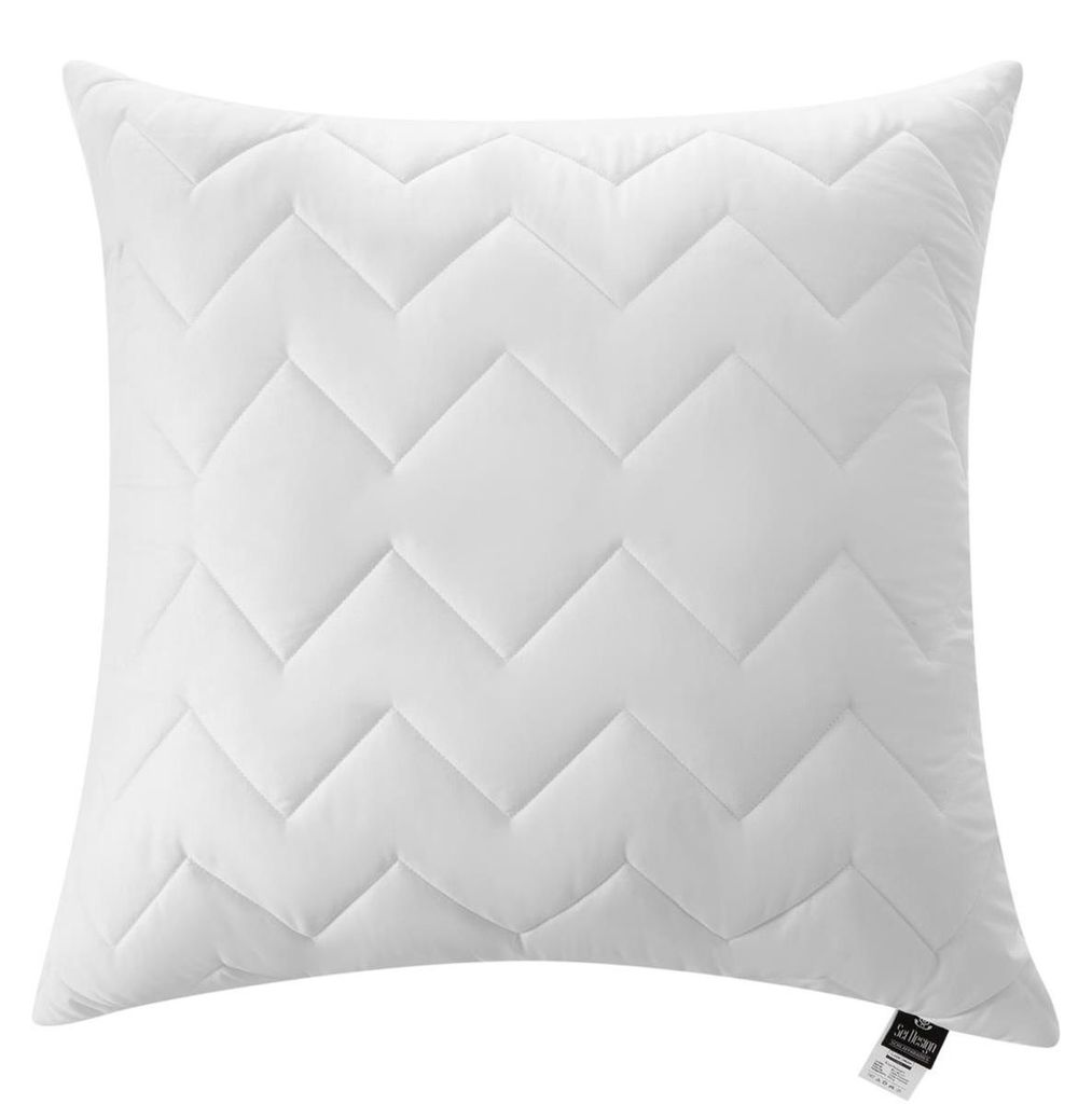 Sei Design Classic Mikrofaser Kopfkissen | weiß, gesteppt 80 cm x 80 cm