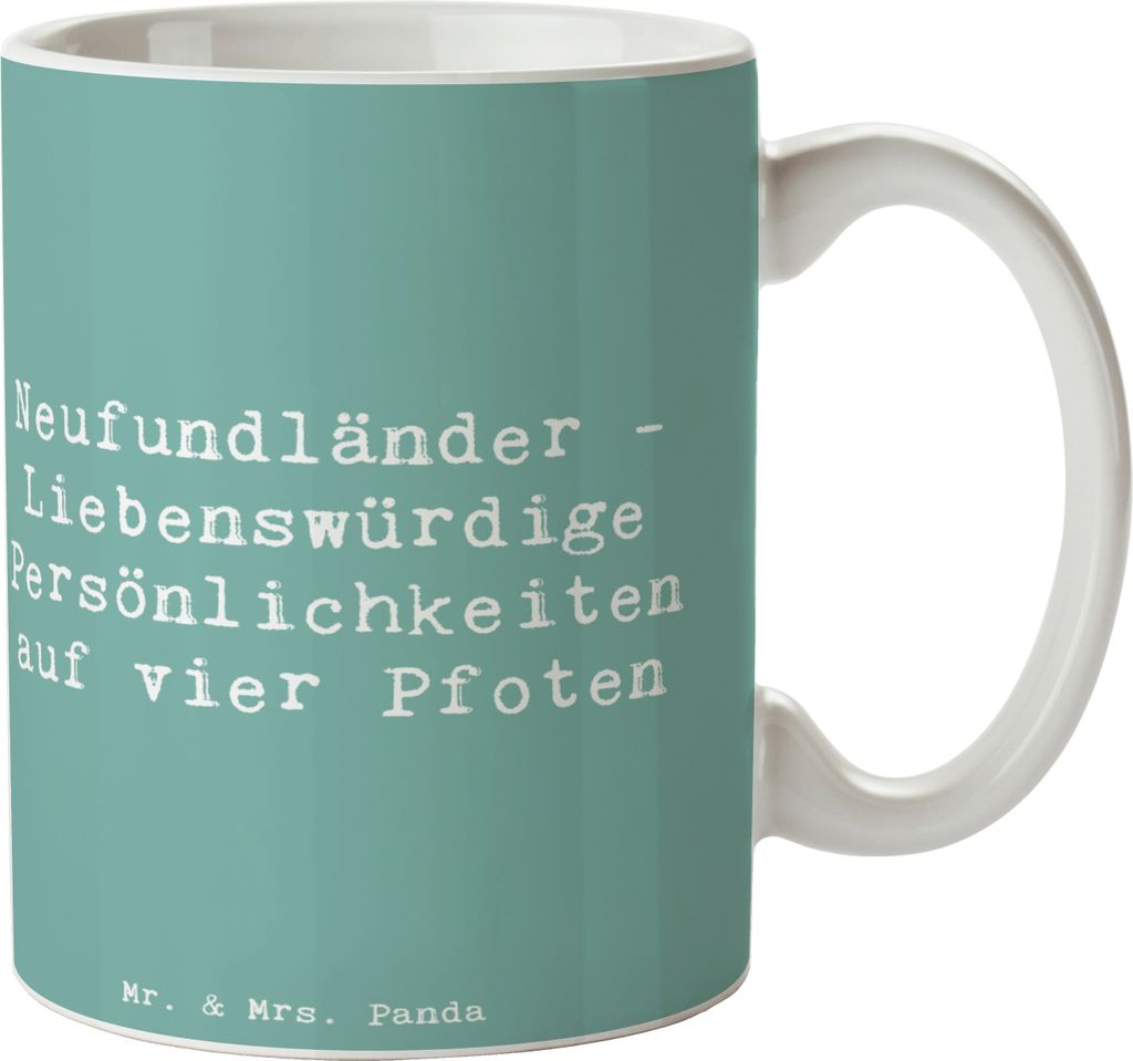 Mr. & Mrs. Panda Kaffeebecher Spruch Neufundländer Persönlichkeiten - Meeresbrise - Geschenk, Becher, Hunderassen, loyal, Weggefährten, Eigensch...