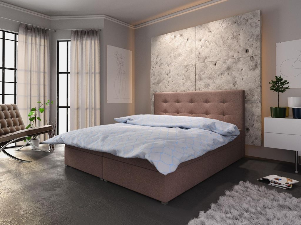 Modernes Bett mit Stauraum STIG I 180x200, braun