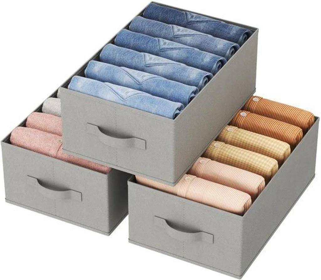 Boîte de rangement anti-pli pour vêtements : 6 sections pour vos jeans