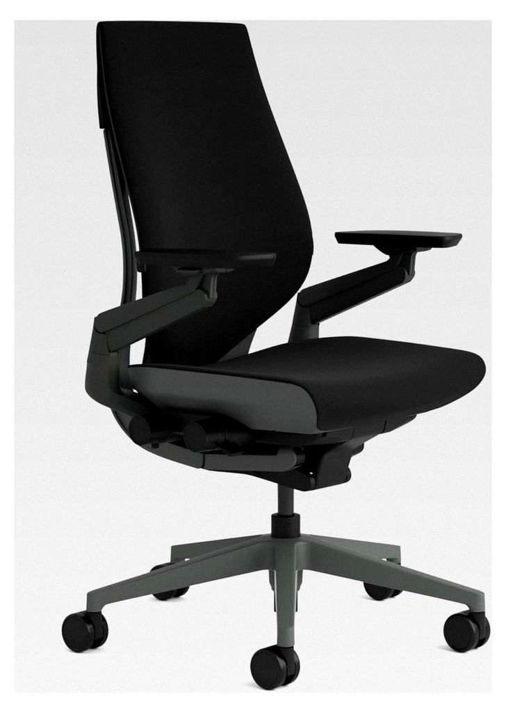 Ergonomischer Bürostuhl mit 360° Armlehnen und 3D-Live Back Lumbalstütze in Onyx Schwarz, 66 x 62,5 x 104