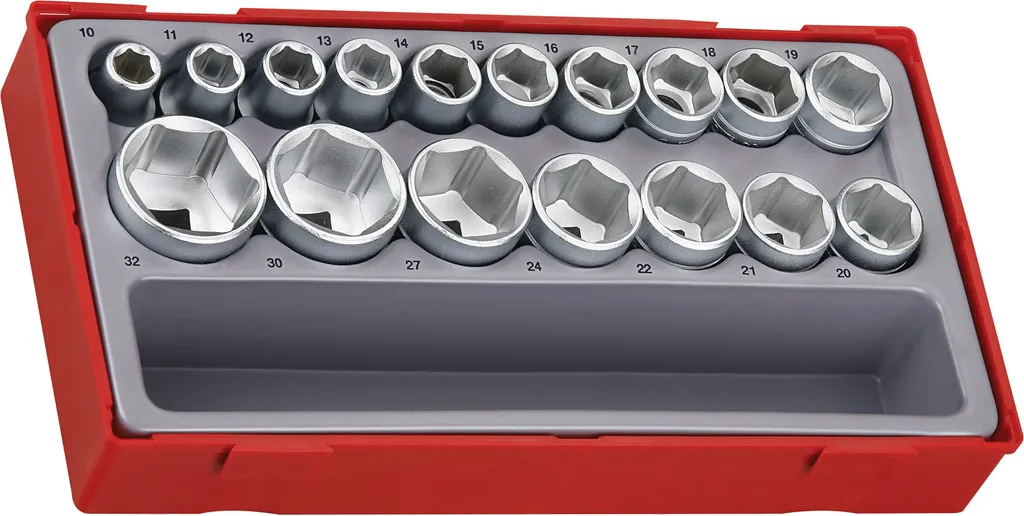 Coffret de Douilles 12 Pans Tengtools TT1217-6 de 8mm à 24mm Argent