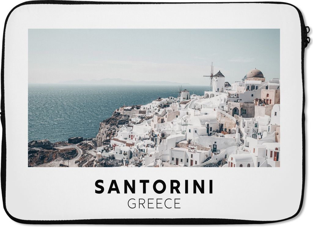 MuchoWow Laptop Hülle 13 Zoll Griechenland - Santorin - Wasser Laptoptasche - Laptophülle - Sleeve - Rundumschutz