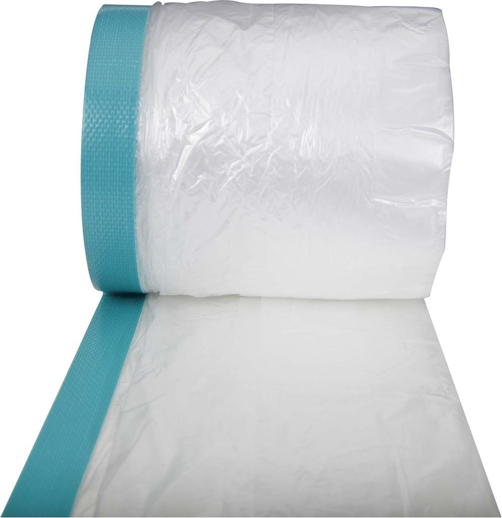 Gewebe-Kombi-Mask Klebeband hellblau mit HDPE Folie 7 my Rolle 1100 mm x 20 m