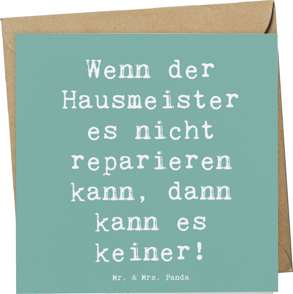 Mr. & Mrs. Panda Grußkarte Spruch Hausmeister Hilfe - Meeresbrise - Geschenk, Reparaturen, Berufsgestaltung, doppelkarte, Beruf, handwerkliches Ge...