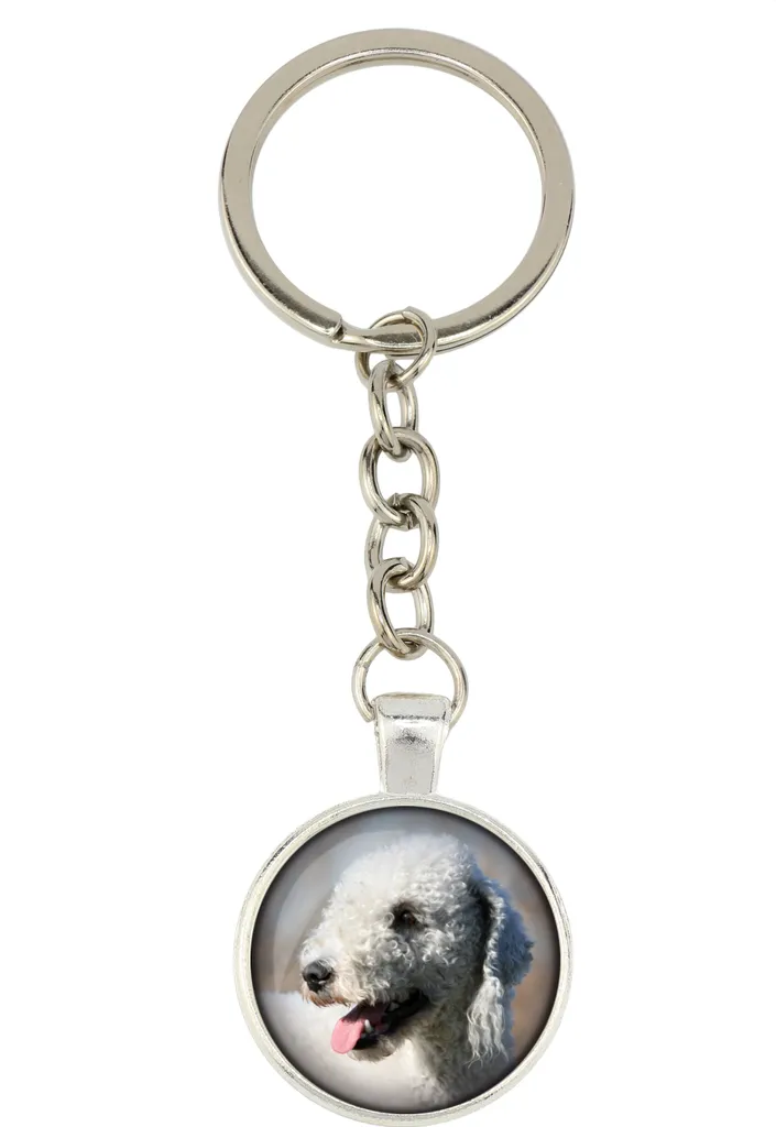 Bedlington Terrier Portachiavi Personalizzato Art-Dog con Foto | Regalo Unico