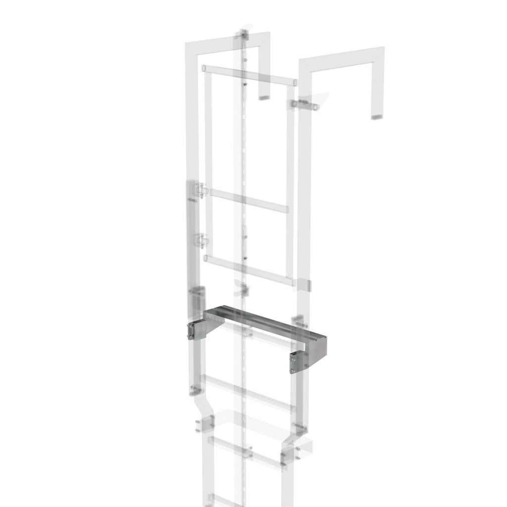 Günzburger Steigtechnik Ausstiegstritt Stahl-verzinkt 620 mm Spaltbreite 150 mm - 063972
