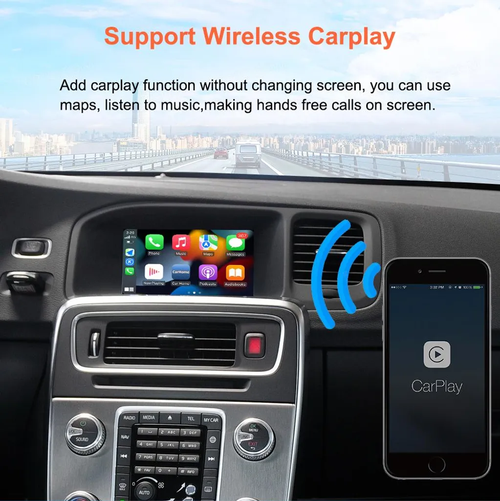 Interface CarPlay et Android Auto Sans Fil pour Modèles 2015-2019