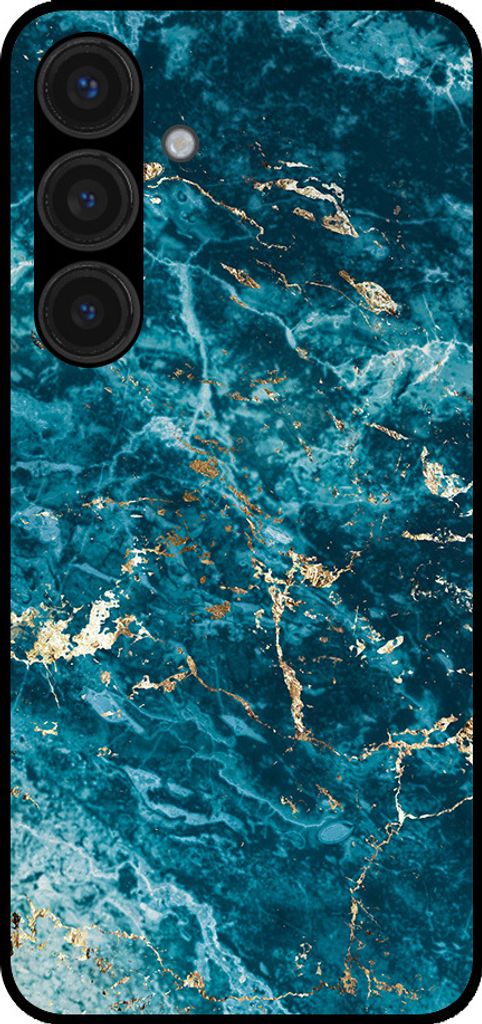 Handyhülle passend für Samsung Galaxy S24 Plus mit Marmordruck - TPU Back Cover Case Marmor Design - Blau