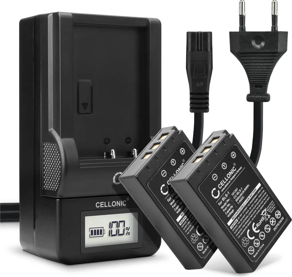 Batterie BLS-1 900mAh Longue Durée avec Chargeur pour Olympus Pen E-P1