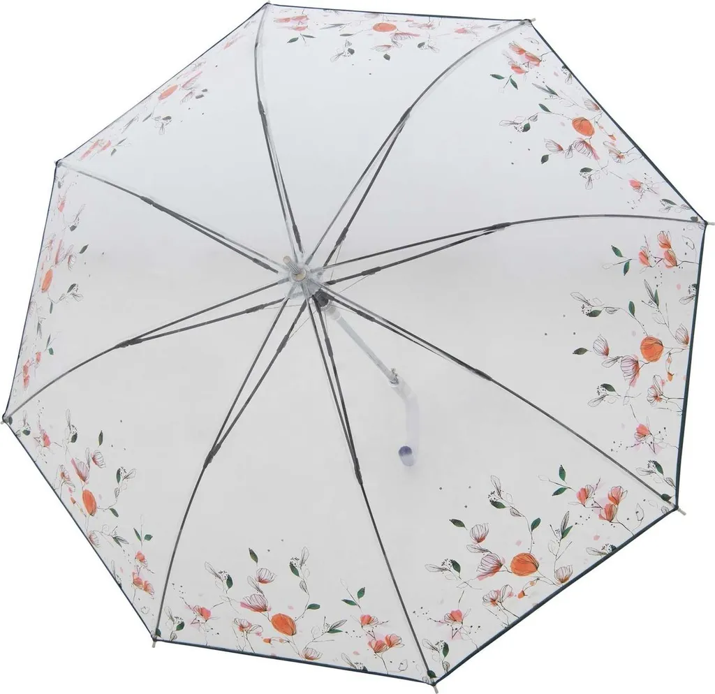 doppler ombrello a bastone ombrello Fiber Long AC Transparent Floral Dreams trasparente