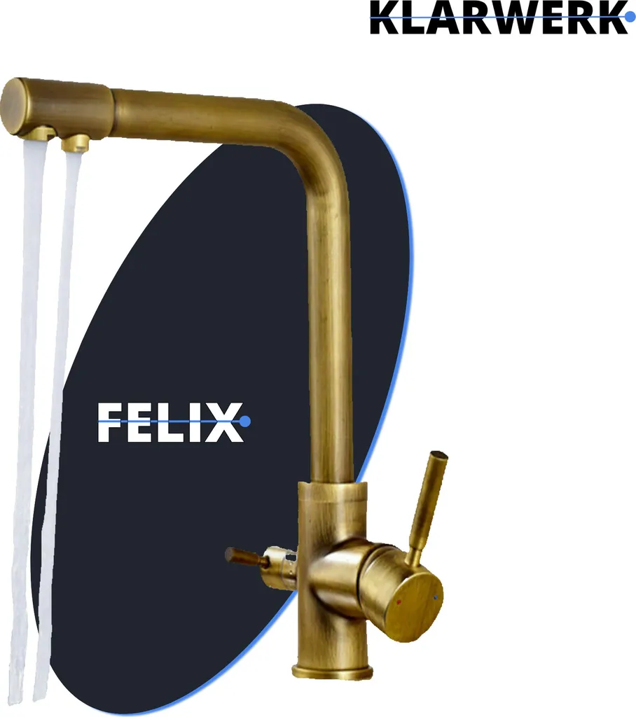 Rubinetto Felix 3 Vie Installazione Facile Ottone Dorato Osmosi