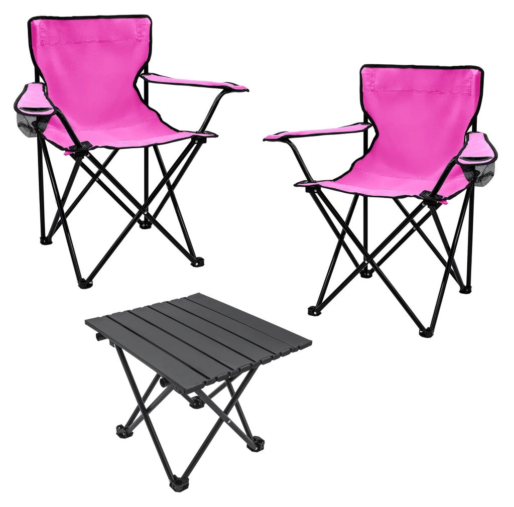Camping Sitzgruppe 3-teilig mit Aluminium Klapptisch und Produktbild 