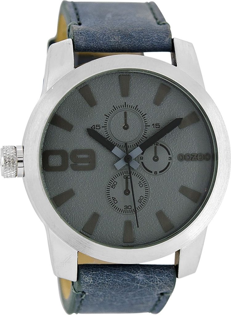 Oozoo Armbanduhr blau Leder Timepieces Herren Analog-Quarzuhr UOC6101A