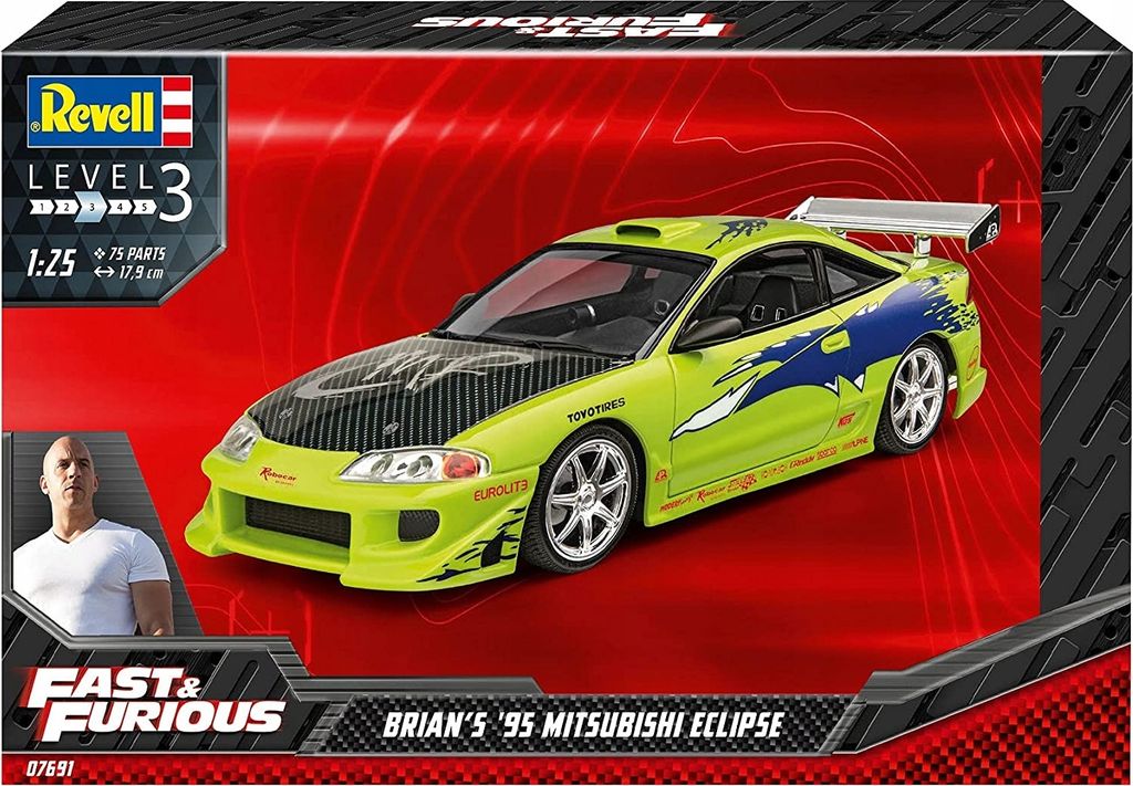 Revell Fast & Furious Brian's 1995 Mitsubishi Eclipse 1:25 Immagine del prodotto 