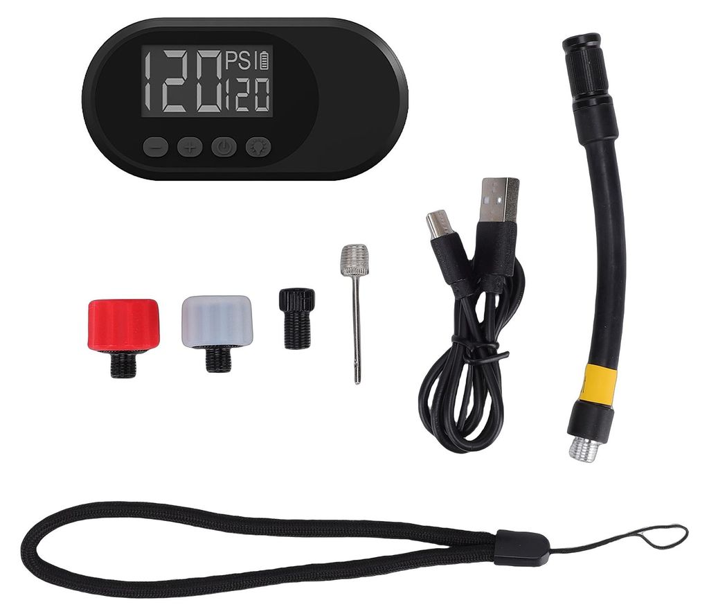 Tragbare Luftpumpe, wiederaufladbarer digitaler Reifenfüller mit automatischer Abschaltfunktion, LED-Licht, Mini-Akku-Luftkompressor für Auto-, F...