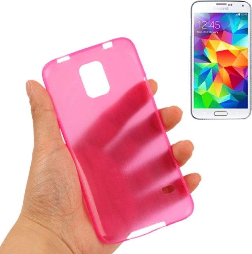 Schutzhülle Case Ultra Dünn 0,3mm für Handy Samsung Galaxy S5 mini / G800 Pink