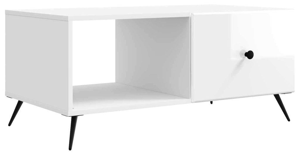 Couchtisch Hochglanz Weiß 90 x 50 x 40 cm Holzwerkstoff