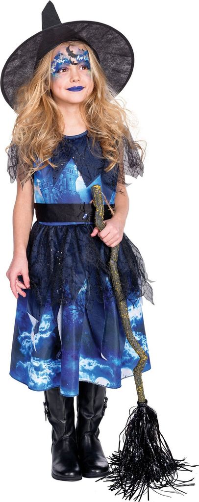 Schlosshexe - Halloween Kostüm Kinder Mädchen Kindergröße: 140