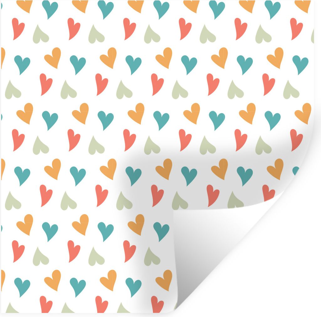 MuchoWow Wandtattoo Wandsticker Wandaufkleber Herz - Design - Orange 100x100 cm Selbstklebend und Repositionierbar - Wierderverwendbar - Selbstkl...