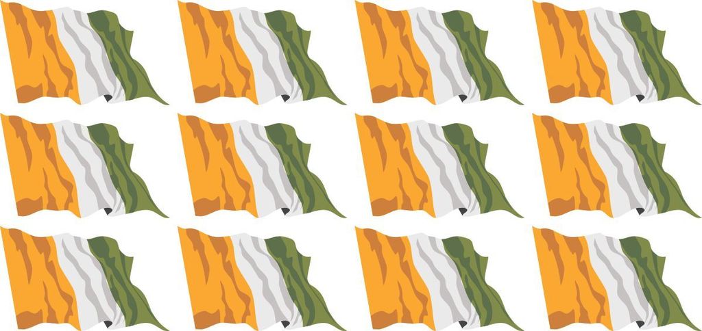 Mini Aufkleber Set - Pack wehend - 50x31mm - selbstklebender Sticker - Elfenbeinküste - Flagge / Banner / Standarte fürs Auto, Büro, zu Hause un...