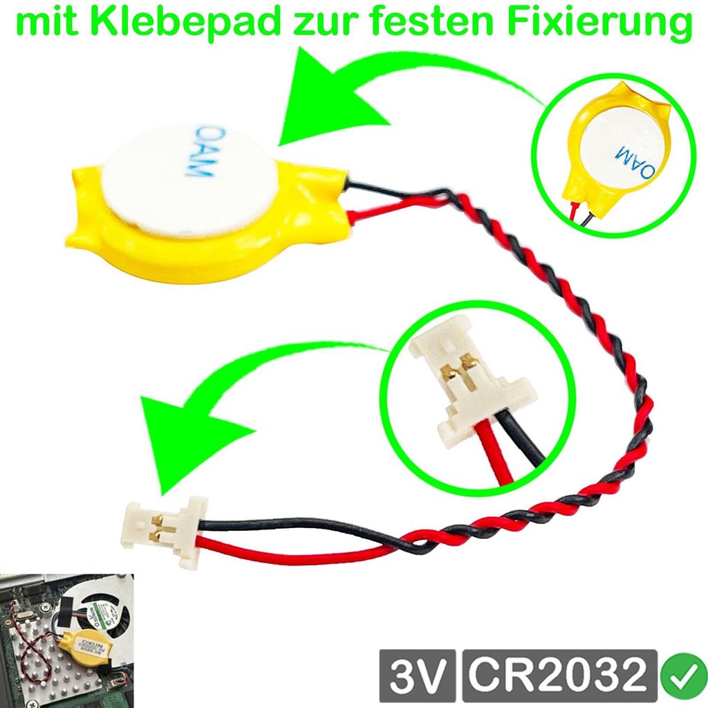 RTC BIOS CMOS Batterie Battery akku kompatibel für HP Spectre Pro 13 G1 Notebook