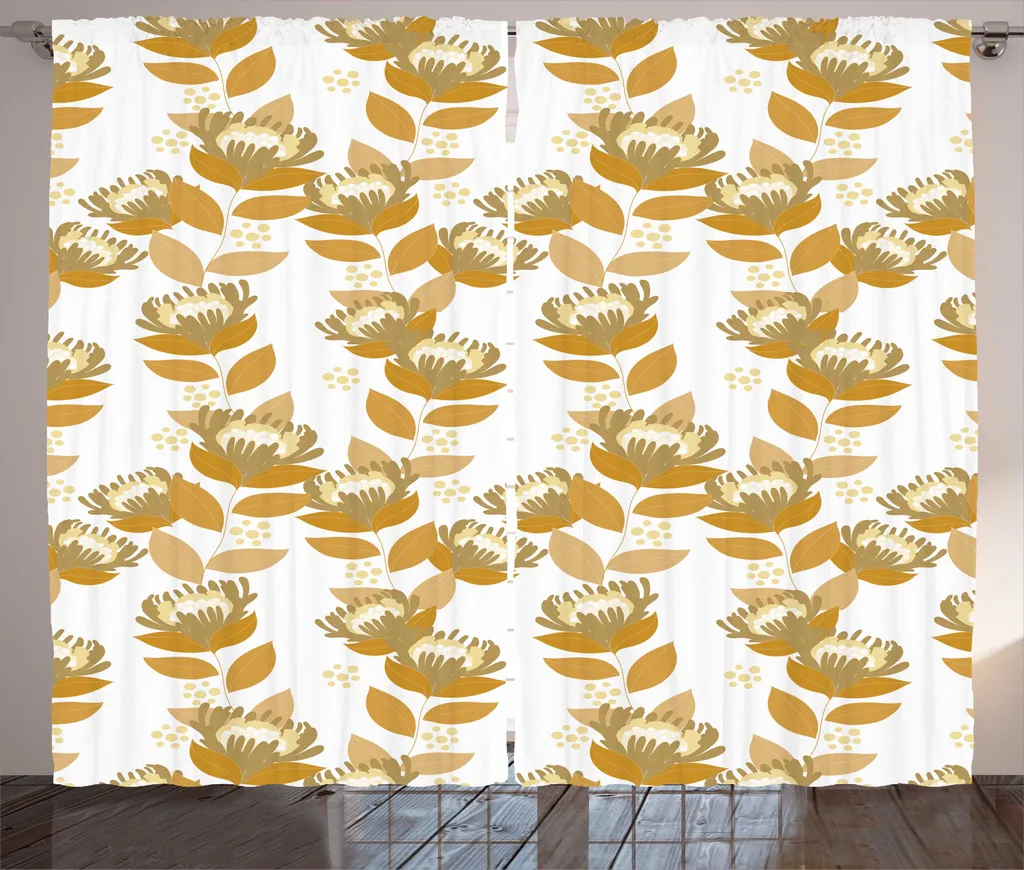 Rideau Universel Largeur 280cm pour Baie Vitrée Motif Japonais Brun