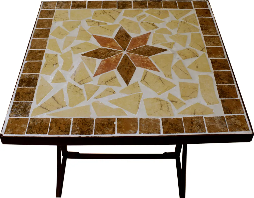 Petite table d'appoint AMARILLO en métal robuste et design géométrique