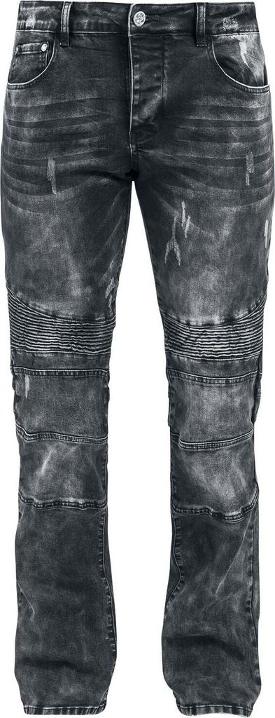 Black Premium by EMP Herren graue Jeans im Biker-Look mit stylischen Teilungsnähten W31L32