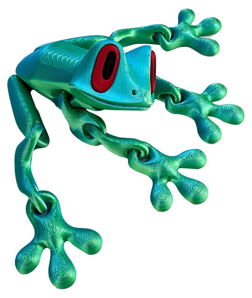 3D-gedruckter Frosch-Kühlschrankmagnet mit beweglichen Gelenken, Frosch-Fidget-Toy, bewegliche Tierfigur, magnetischer Frosch als Dekoration für ...