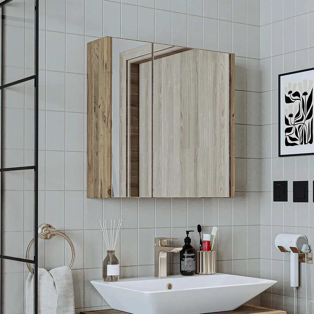 Armoire de toilette Roomart MELONA-S1-65 Chêne blanc H55 x L60 x P17 cm