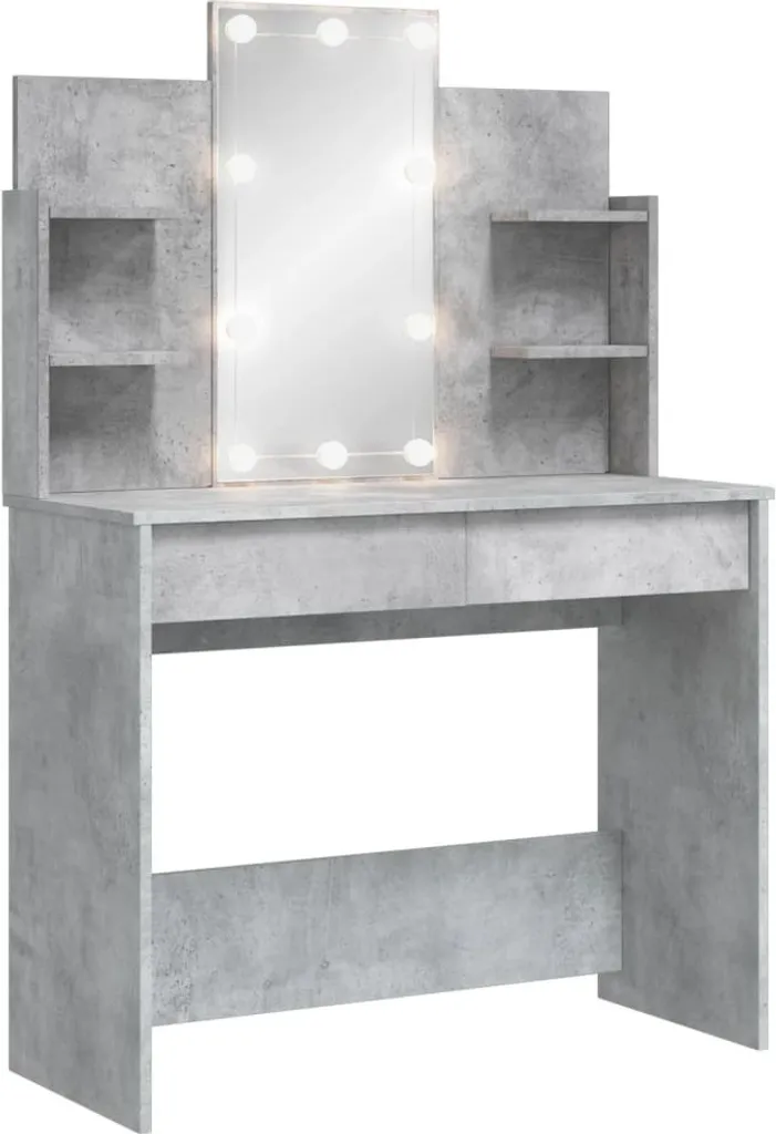 Comodino LED Grigio Cemento 96x40x142 cm | Essenzialità Moderna