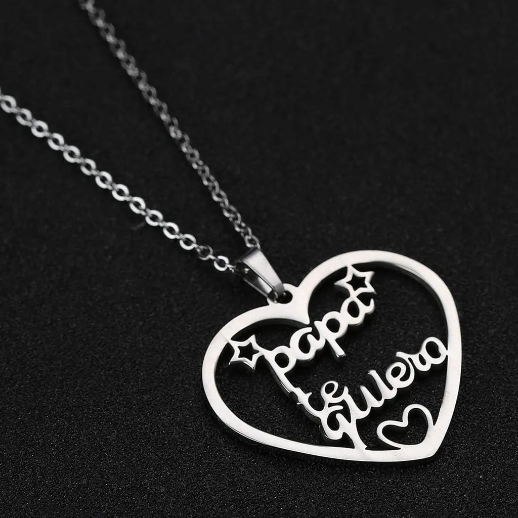 Collana RWQIAN Per La Mamma – Scritta MAMA In Acciaio Inossidabile, Color Argento/Oro, Catena 45+5 Cm, Regalo Festa Della Mamma - 2