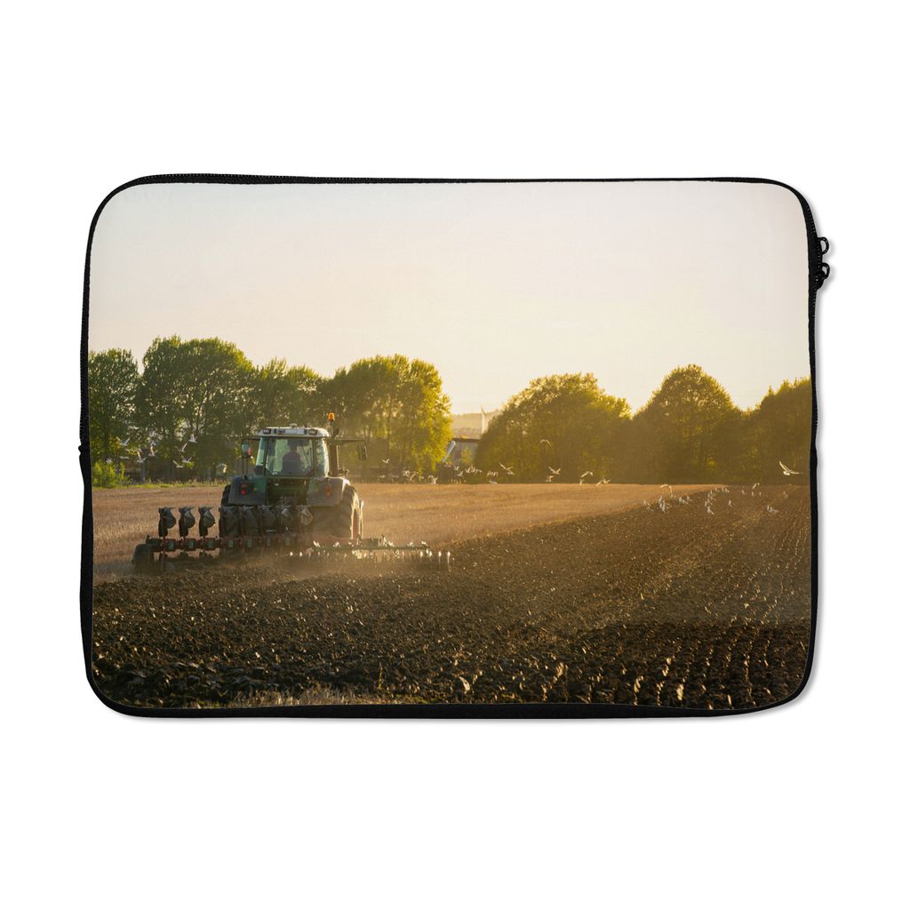 MuchoWow Laptop Hülle 14 ZollTraktor - Vogel - Land Laptoptasche - Laptoptasche - Stoßsicher - Schutzhaube